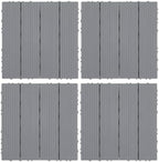 4pcs Imitation Wood Interlocking Deck Tiles by Didiseaon