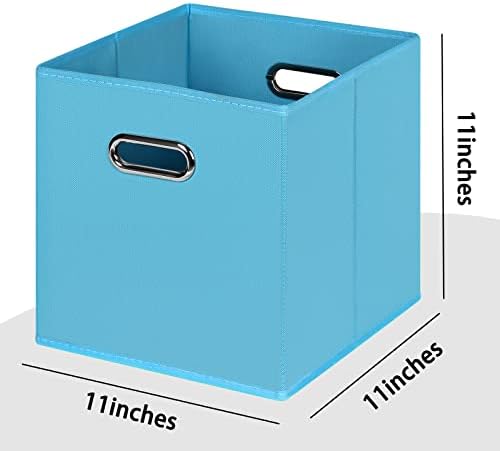 Black Foldable Storage Cubes Bins, Fabric Storage Box Cubes Organizer Baskets - Image 2
