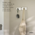 Umbra Flip Coat Rack, Wall Mount Retractable Hooks - Image 5