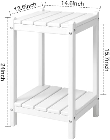 LZRS 24" Double Adirondack Outdoor Side Table, Pool Composite Patio Table - Image 3
