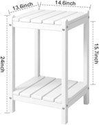 LZRS 24" Double Adirondack Outdoor Side Table, Pool Composite Patio Table - Image 3