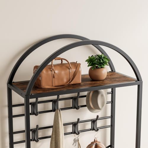 Garvee Coat Rack with Shoe Storage, 16 Hooks, Entryway Organizer - Image 6