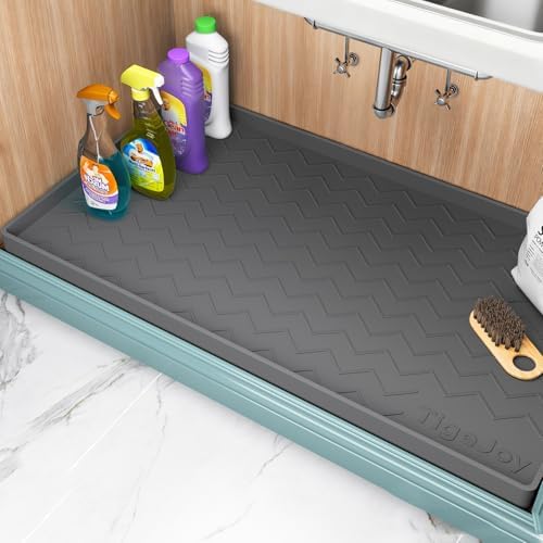 TigeJoy Under Sink Mats for Kitchen Waterproof 28" x 19", Cabinet Liner by TigeJoy