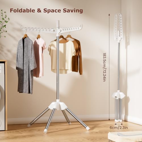 Foldable Clothes Drying Rack, Rotatable Free Standing drying rack, 1 Layer - Image 3