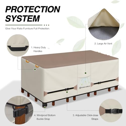 Porch Shield Waterproof Rectangular Patio Table Cover 84 x 56 inch - Image 4