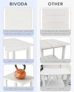 Set of 2 HDPE Outdoor Side Table, Weatherproof Small Outdoor Table - Image 6