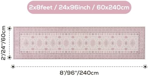 2x8 Runner Rug Washable Non Slip Boho Floor Mat - Image 2