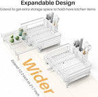 Expandable Dish Drying Rack for Kitchen Counter, Stainless Steel - Image 5