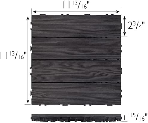 Design House Square Deck Tile, Modern Ebony - Image 5
