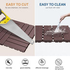 Goovilla Plastic Interlocking Deck Tiles, 36 Pack, Dark Brown - Image 4