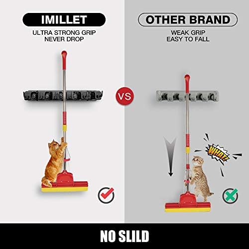 IMILLET Mop and Broom Holder, Wall Mount Organizer Storage Tool Rack - Image 4