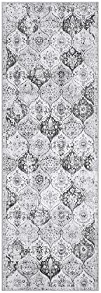 Lahome Moroccan Washable Runner Rug, 2x6 Grey Kitchen Runners - Image 2