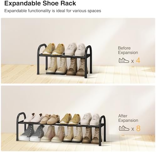 STO STO Expandable Shoe Organizer, 1-Tier Metal Shoe Rack - Image 4