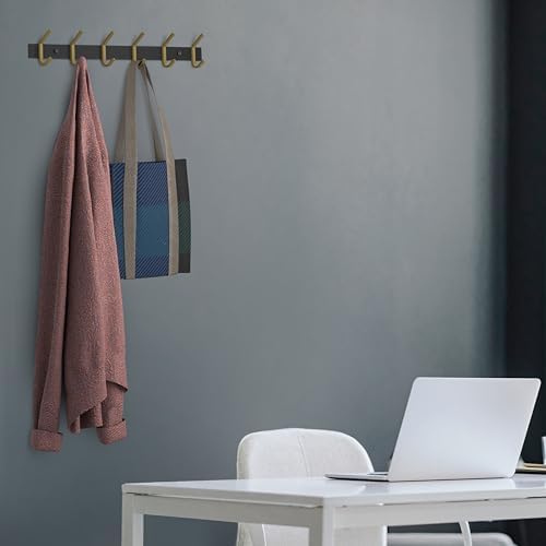 Coat Rack Wall Mount – Black and Gold Hook Rail - Image 4