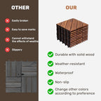 Acacia Wood Interlocking Deck Tiles 27 Pcs, Waterproof and Easy Installation - Image 6