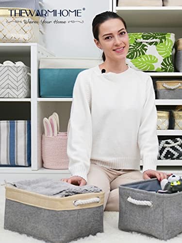 TheWarmHome Storage Bins for Organizing, Sturdy Storage Basket, Decorative - Image 4