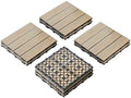 9 PCS WPC Maple Interlocking Deck Tiles 12"x12", Waterproof Patio Flooring – by LUXEVISTA