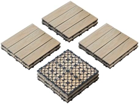 9 PCS WPC Maple Interlocking Deck Tiles 12"x12", Waterproof Patio Flooring – by LUXEVISTA