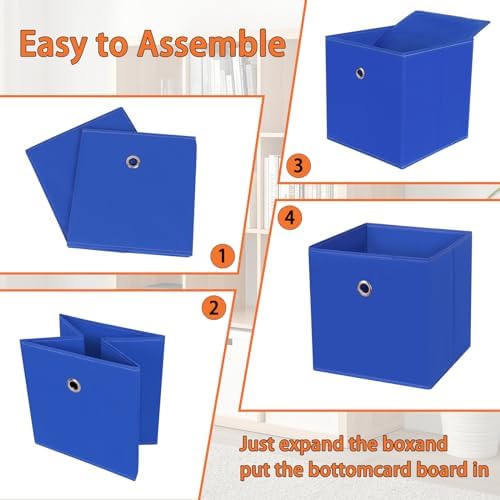 Foldable Storage Cubes Bins, 11 Inch Cloth Storage Cube Fabric Storage Box - Image 6