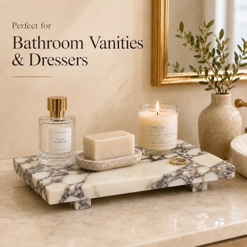 Marble Pedestal Tray Stand for Perfume, Soap & Vanity - Image 7