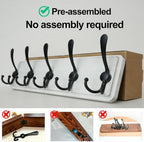 WEBI Coat Rack Wall Mount, Coat Hooks Wall Mounted, Coat Hanger Wall, Wood Hook - Image 6
