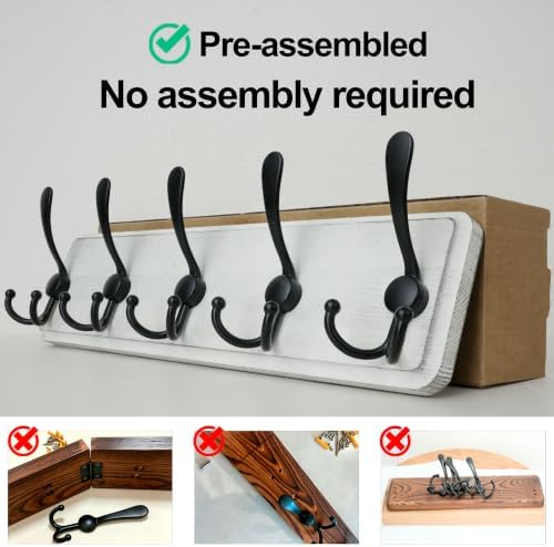 WEBI Coat Rack Wall Mount, Coat Hooks Wall Mounted, Coat Hanger Wall, Wood Hook - Image 6
