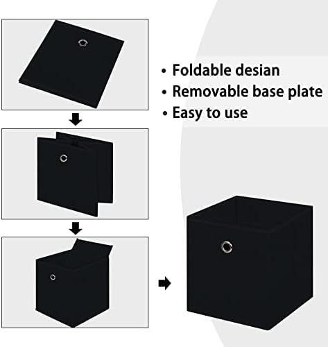 Foldable Storage Cubes Bins, 11 Inch Cloth Storage Cube Fabric Storage Box - Image 6