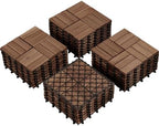 Yaheetech 27PCS Acacia Wood Deck Tiles Interlocking Patio Flooring by Yaheetech