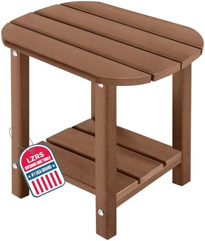 LZRS 2-Tier Patio Side Table, Heavy Duty HDPE Outdoor End Table by LZRSPET