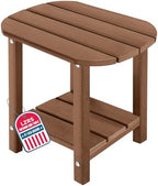 LZRS 2-Tier Patio Side Table, Heavy Duty HDPE Outdoor End Table by LZRSPET