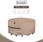 ULTCOVER Waterproof Round Patio Table Cover 76 inch - Image 2
