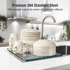 Tomorotec Roll Up Dish Drying Rack Over Sink, 304 Steel - Image 5