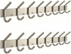 Coat Rack Wall Mount – Brushed Nickel 24 Inch Stainless Steel Hook Rail by SAYONEYES