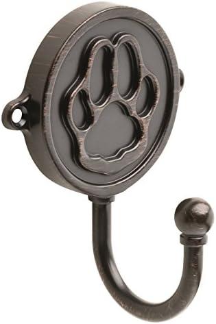 Franklin Brass Paw Print Single Wall Hooks 1-Prong Venetian Bronze Dog Themed by FranklinBrass
