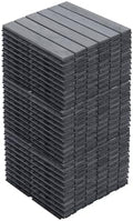 30 PCS Light Gray Acacia Wood Interlocking Deck Tiles by Unknown
