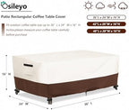 Outdoor Patio Coffee Table Cover, Waterproof Rectangular Patio Side Table Cover - Image 2