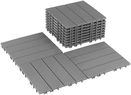9 PCS Plastic Interlocking Deck Tiles by SkillMaid