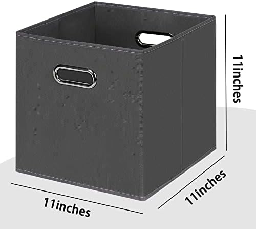 Black Foldable Storage Cubes Bins, Fabric Storage Box Cubes Organizer Baskets - Image 2