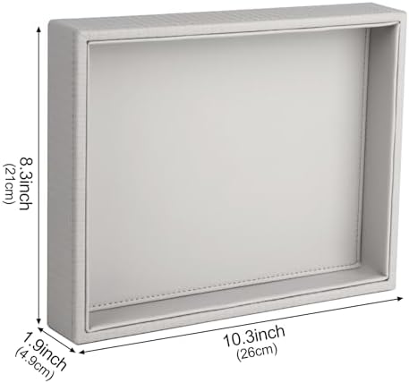 HofferRuffer Faux Leather Vanity Tray, Elegant Desktop Storage Organizer - Image 2