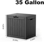 35 Gallon Outdoor Deck Box Lockable Waterproof Storage Black - Image 2