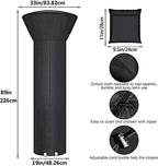 Patio Heater Covers with Zipper and Storage Bag, Waterproof, Wind-Resistant - Image 2