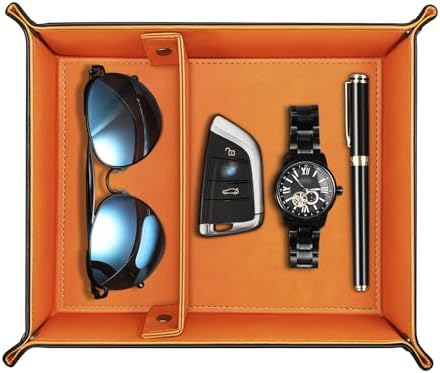 SITHON Valet Tray Desktop Storage Organizer, Removable 2 Compartments Catchall by SITHON