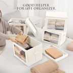 Homsorout Storage Bins with Lids, 4 Pack Large Storage Cubes with Window - Image 3