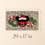 Christmas Gray Decorative Front Door Mat, Xmas Peppermint Candy - Image 2