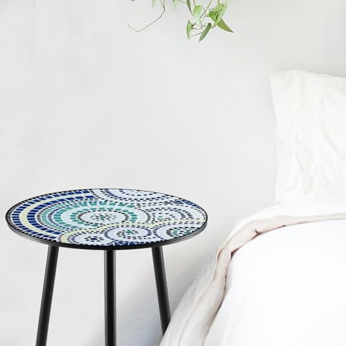 1 Pack Metal Outdoor Side Table Small Outside Round End Table - Image 2