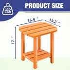 LZRS 2-Tier Patio Side Table, Heavy Duty HDPE Outdoor End Table - Image 3