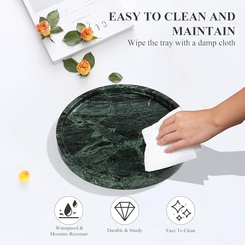 YMXYJM Real Natural Round Marble Tray - Image 6