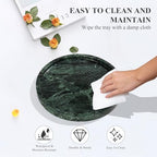 YMXYJM Real Natural Round Marble Tray - Image 6