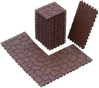 Stone Texture 44 PCS Patio Deck Tiles, 12 x 12in, Waterproof Interlocking Floor by AutoJoyClub