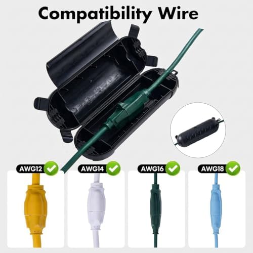 3 Pack Outdoor Extension Cord Cover IP44 Waterproof Safety Box - Image 2